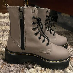 Dr. Martens Jadon Platform Grey Combat Boots